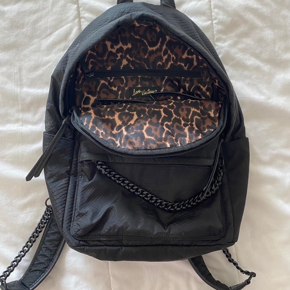 Victoria Secret Python City Black Backpack with Minimalist Design - Picture 4 of 13